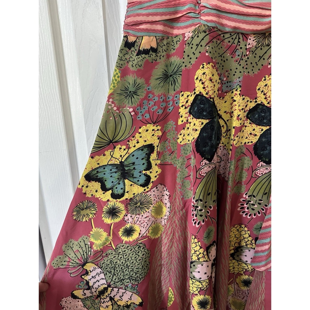VTG NANETTE LEPORE 100% SILK Butterfly Sleeveless Y2K Dress Rare Fairy Glam 4 - Picture 4 of 9